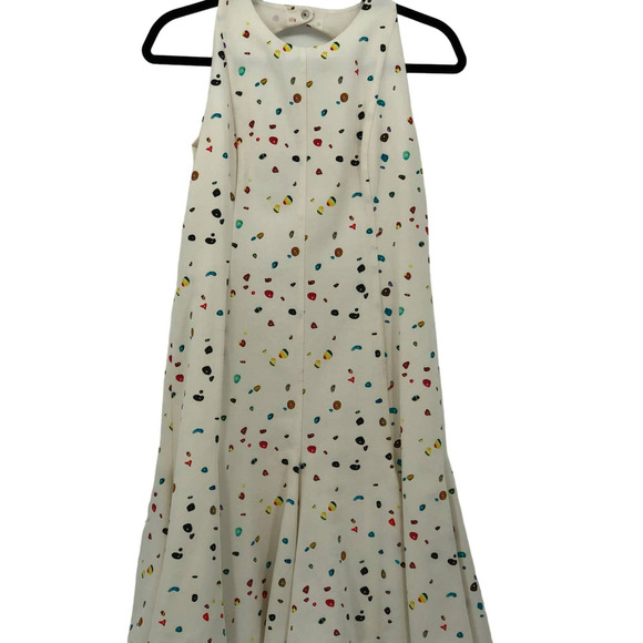 Akris Punto Boulder Print Flounce Hem Dress Cotton Size 6 Retail $1,190 - Picture 3 of 15